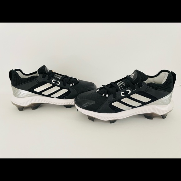 Adidas Womens PureHustle W TPU Softball Cleats Black Silver White EG6681 SZ 5.5 - Picture 3 of 5